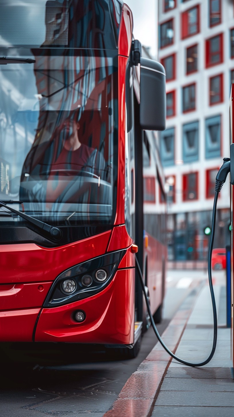 Electric bus charging at a depot